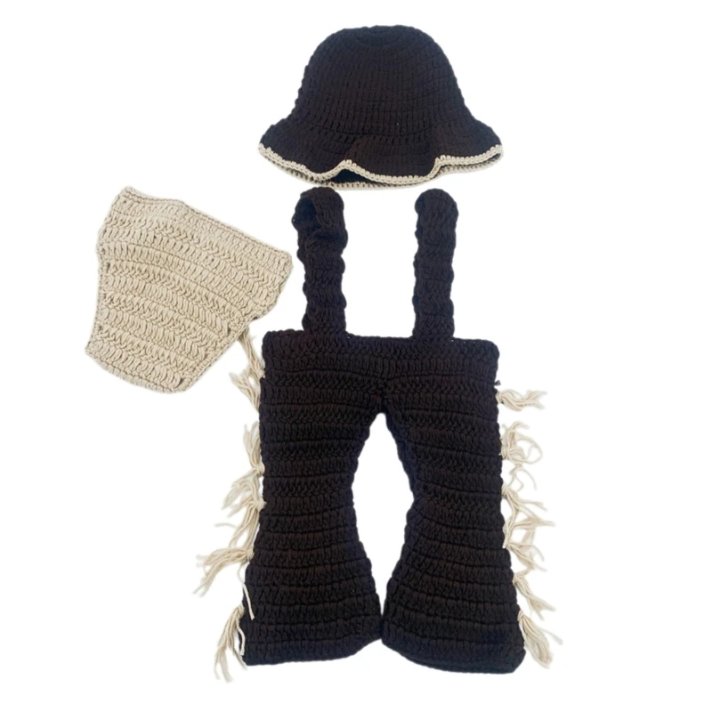 Photography Costume Clothing Props Crochet Knitted Hat Pants Diaper Outfit Infant Photo  Clothes Baby Supplies