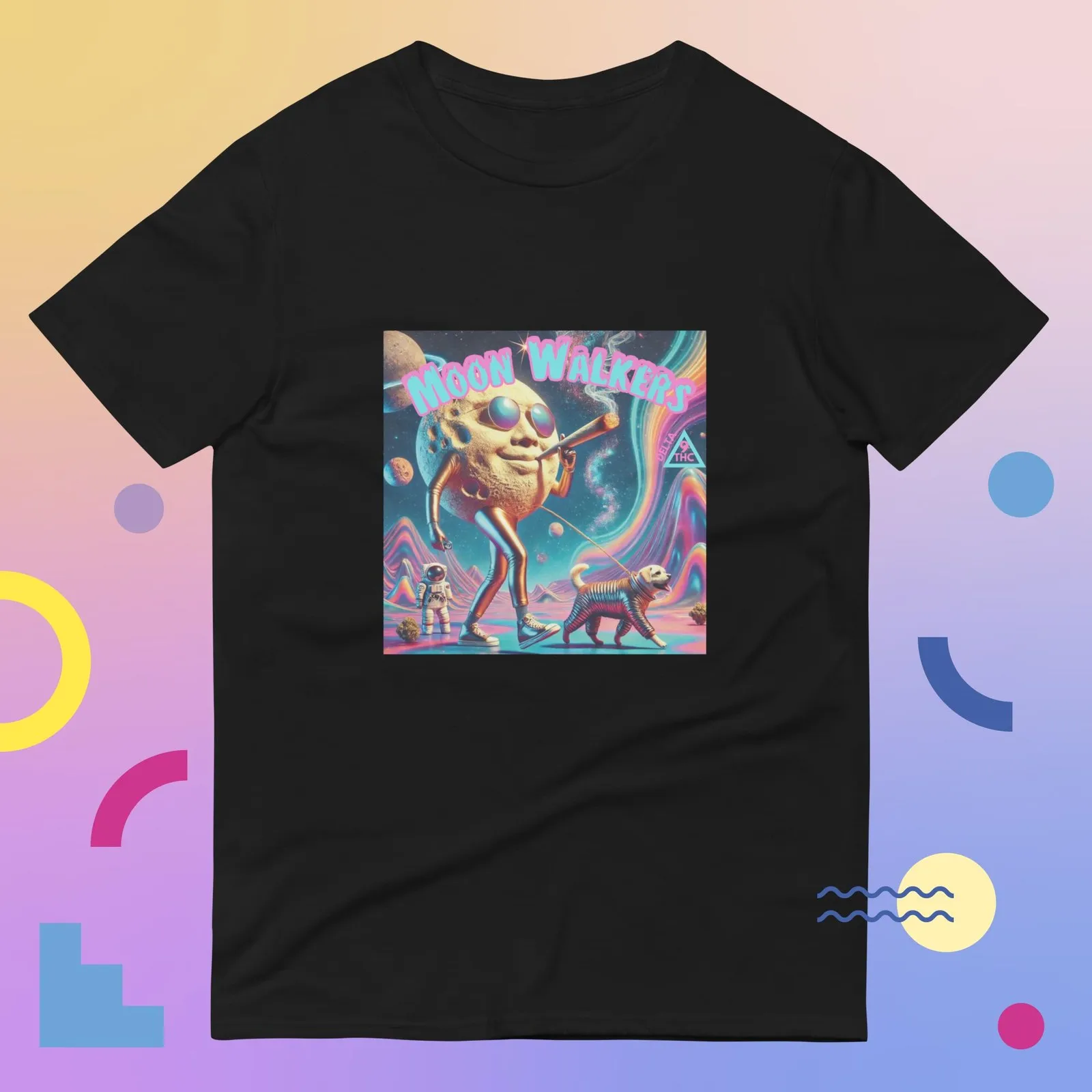 لطيف كوكب الكلب المشي مضحك الهيب هوب نمط مطبوعة قصيرة الأكمام مريحة القطن الخالص تي شيرت للرجال والنساء