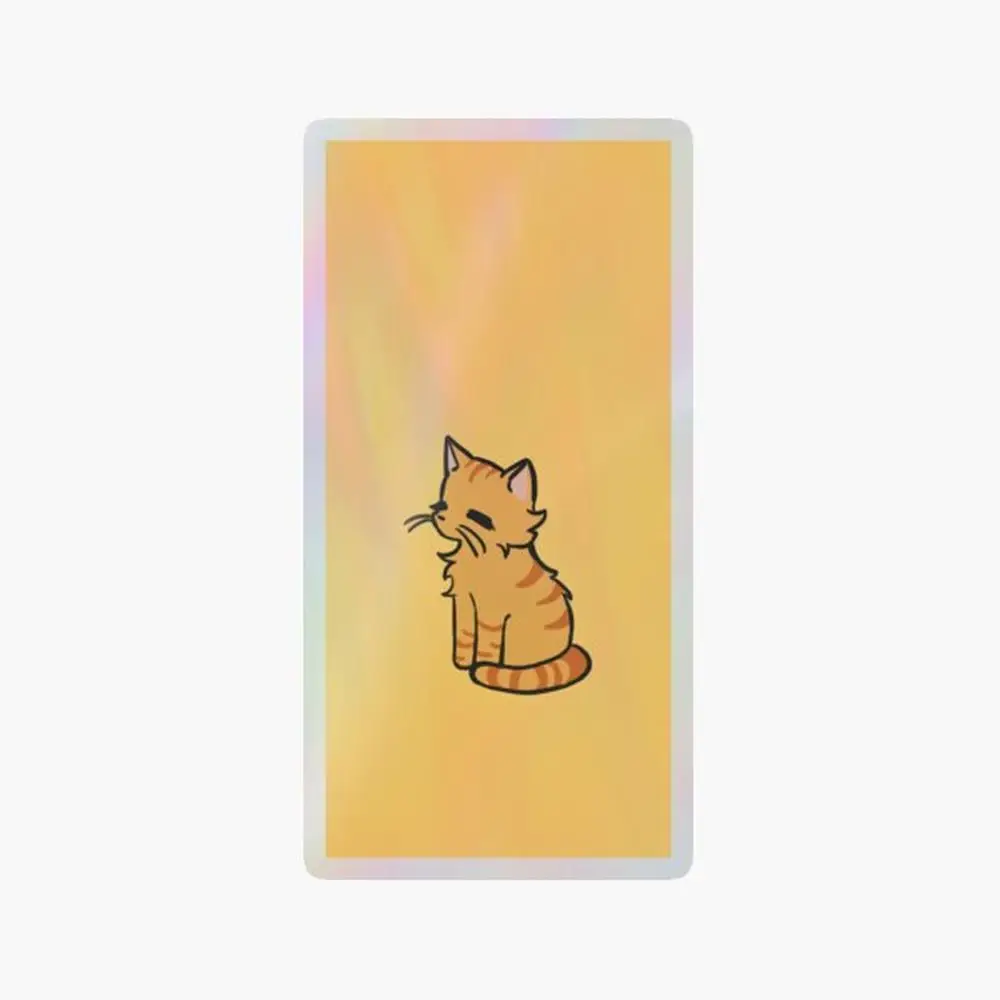 

orange cat Holographic Sticker for Laptop Decor Bedroom Car Cute Cartoon Art Fashionable Public Suitcase