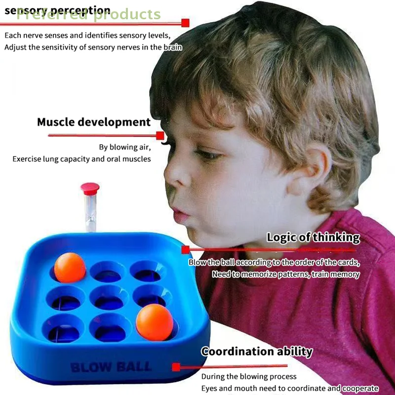 Kids' Oral Trainer Blowing Game Lung Capacity Blowing Ball Training Board Game Sound Training Sensory Toy For Early Education