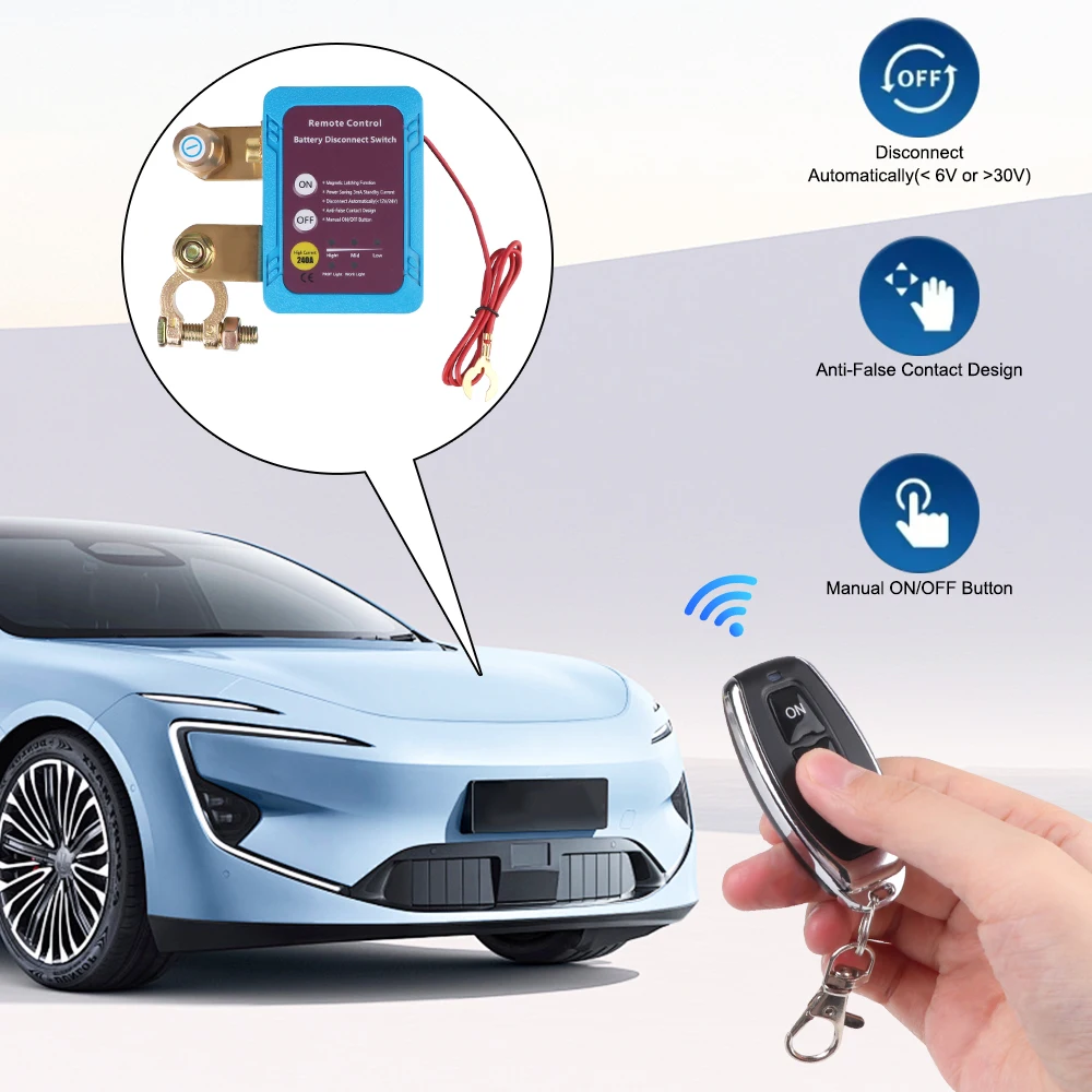 

Leakage Protection 12V 240A Kill Switch Control Switch Automatic Power Shut Off Switch For Auto Remote Battery Disconnect Switch