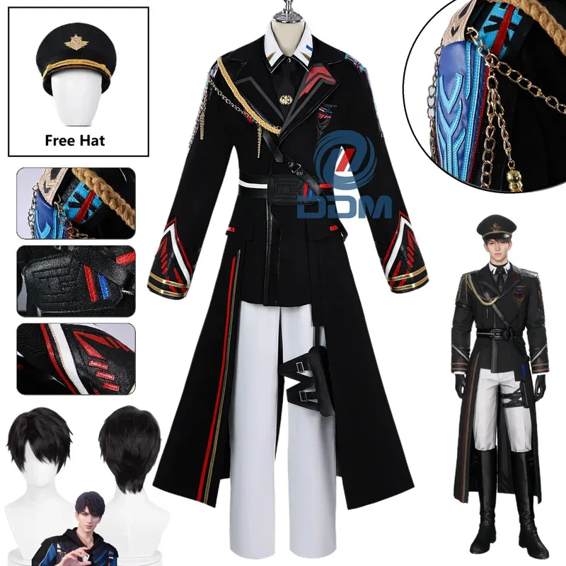 DY20Love and Deepspace Caleb Far Air Captain 코스프레 의상 할로윈 카니발 파티 Comic Con25를위한 Caleb 유니폼