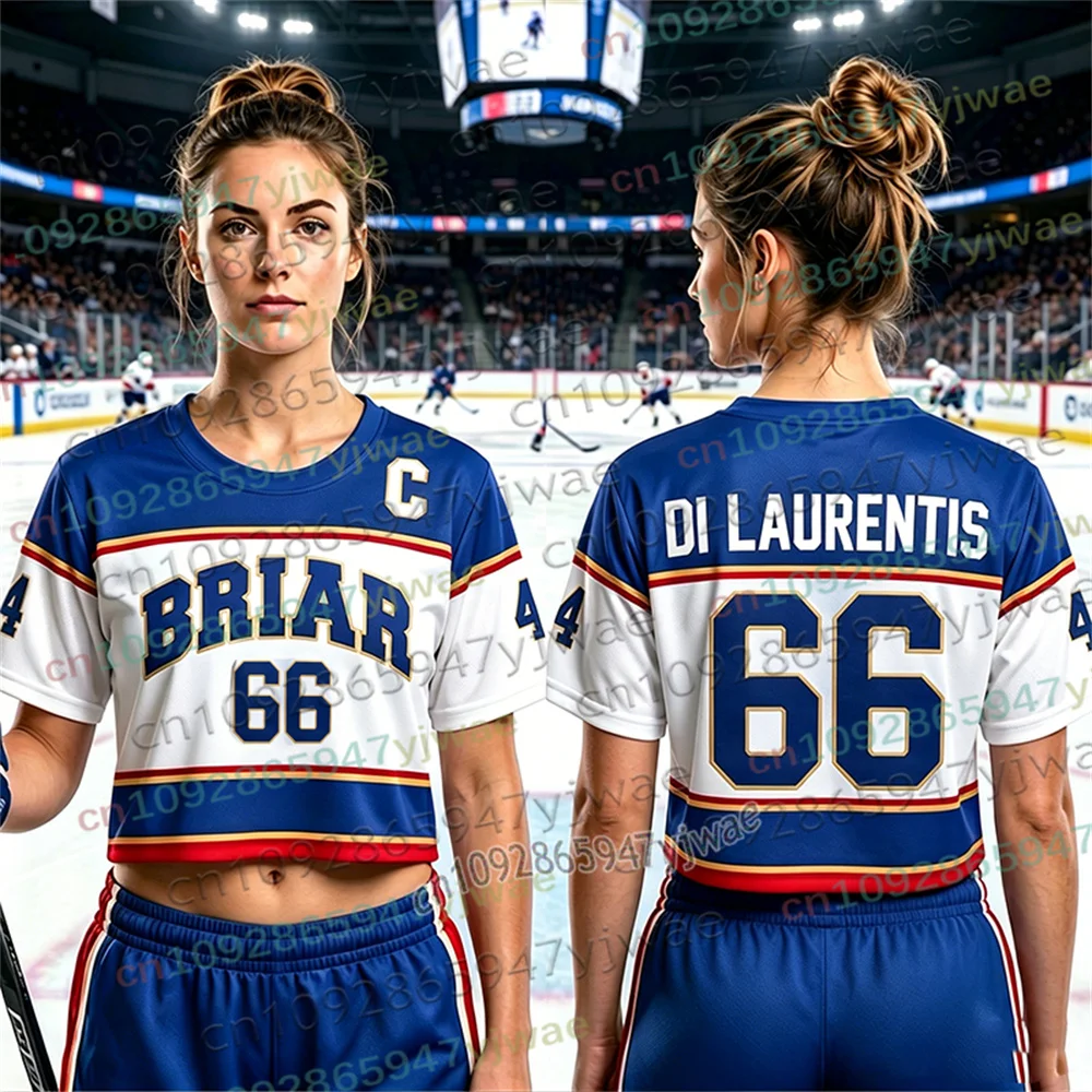 Off Campus Briar University Hockey Jersey Graham 44 22 DI LAURENTIS 66 T-shirt Short Sleeve Men Women Jersey Top Crop Tee Top