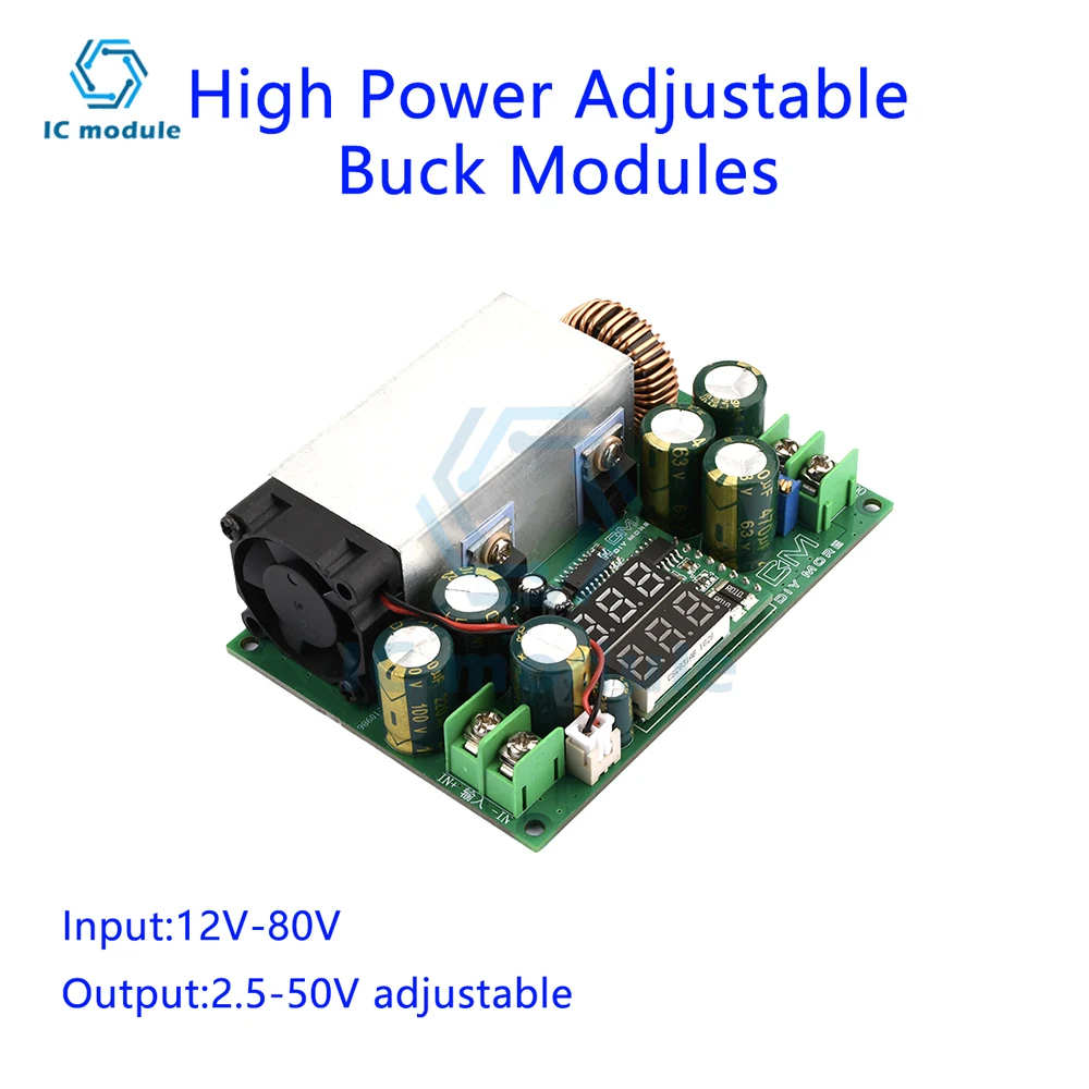 DC 12-80V to 5-48V DC-DC Buck Converter 600W Buck Regulator Constant Voltage Constant Current Adjustable Power Supply Module