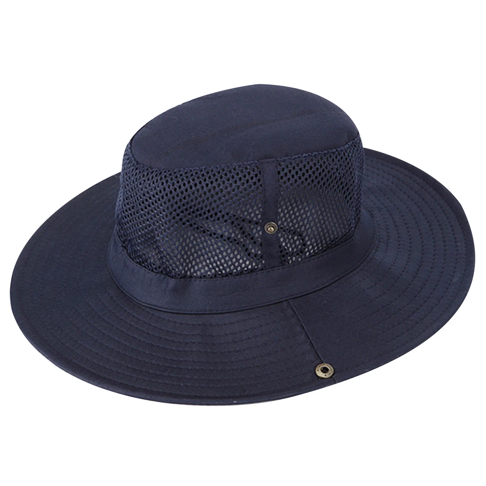 

Cotton Bucket Hat Sun Visor Wide Brim Mesh Fisherman Cap Outdoor Sports UV Ventilation Breathable Sweat