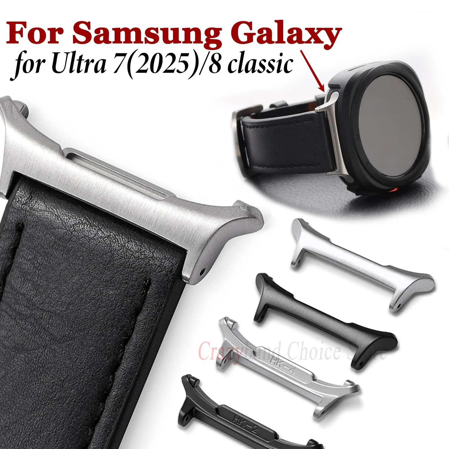 1 Pair Metal Connector for Samsung Galaxy Watch 7 Ultra 47mm Watches Accessories 20mm 22mm 24mm Adapter for For Galaxy 8 Classic