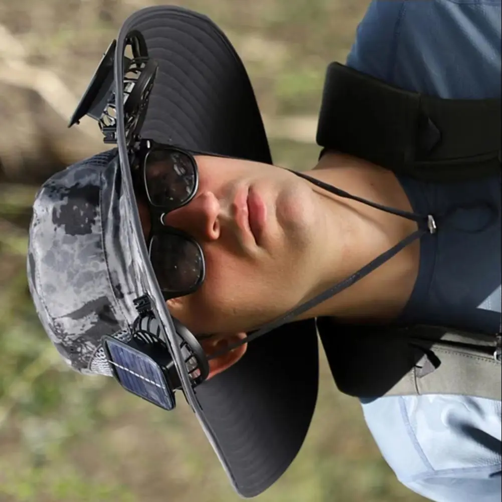 

2025 2 Fan Sun Hat Solar/USB Charging Anti-UV Sun Protection Fishing Hat Outdoor Camping Travel Cap Lightweight Cooling Sun Hat