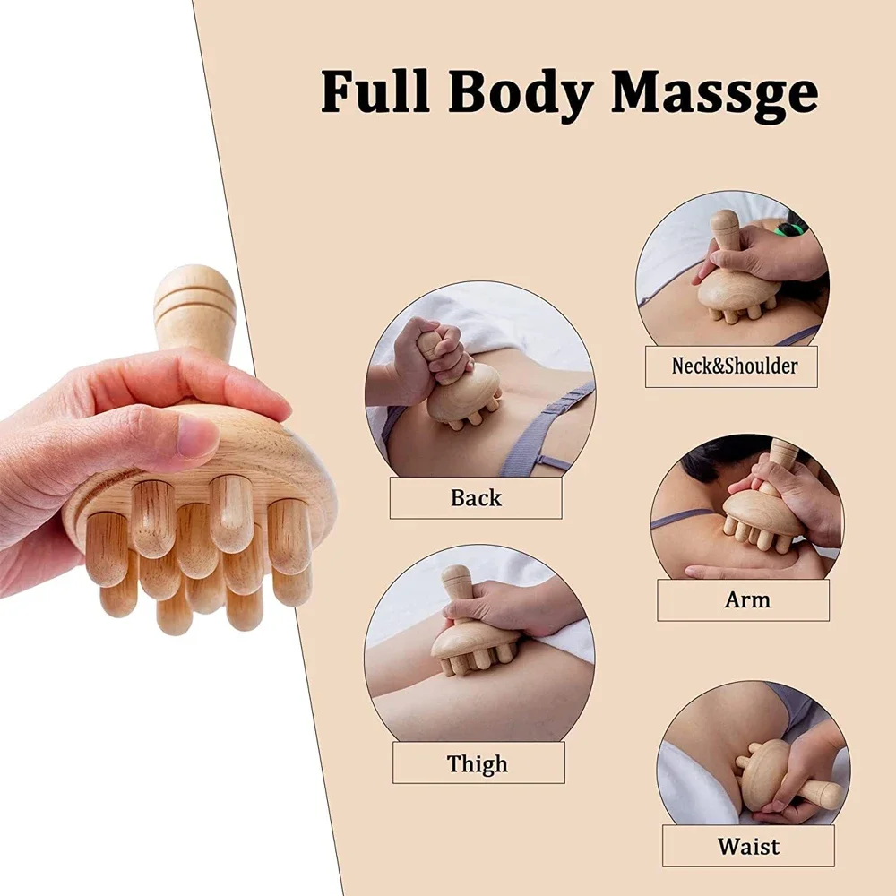 Outils de Massage aux champignons de thérapie en bois, outils de tasse de Massage de thérapie de Drainage lymphatique Anti-Cellulite pour la mise en forme du corps