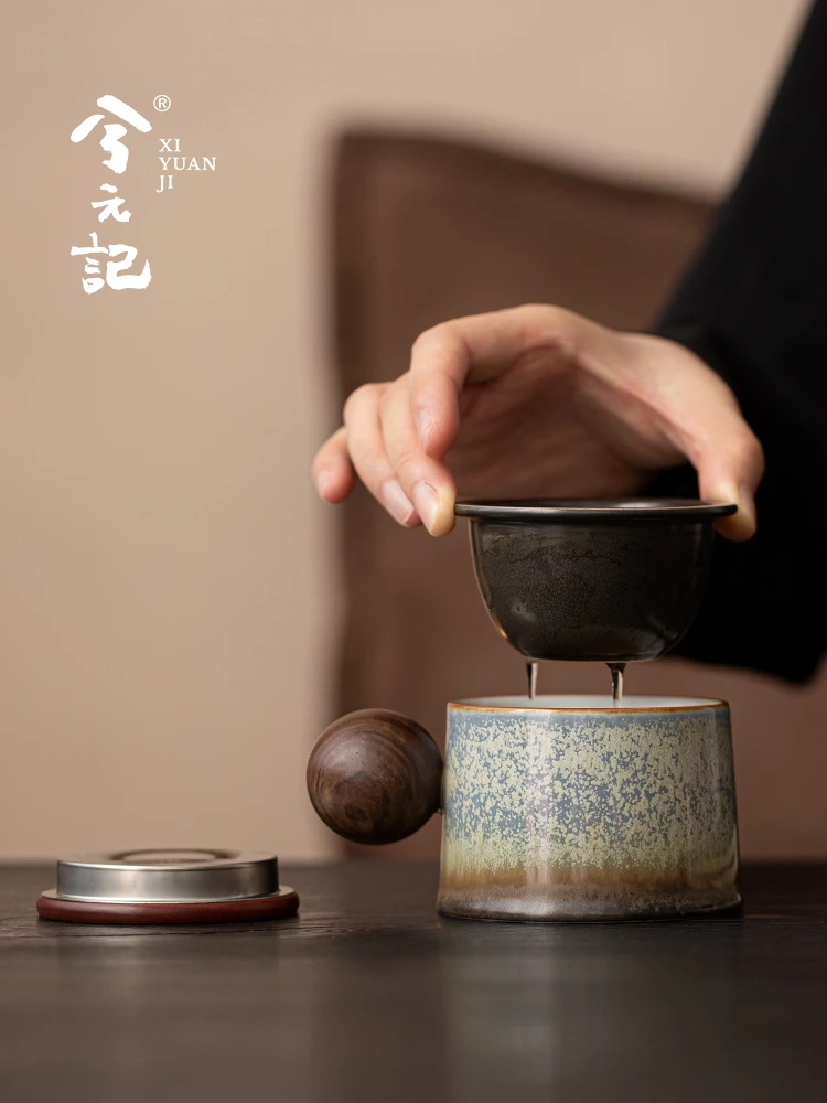 Star Kiln Transmutation Ceramic Coffee Cup Household Office Water Glass Tea Separation Good-looking Chinese