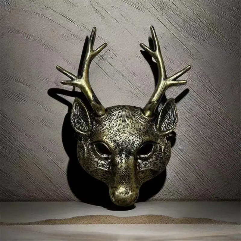H58E Deer Maske Halloween Kostüm für Kinder Erwachsene Festival Party Halloween Deer Cosplay Kostüm Requisiten