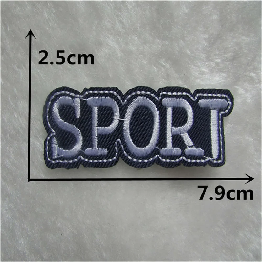 High quality English word Mixed Embroidered Iron On Patch For Clothing Badge Paste applications for clothes Stripes DIY Stickers