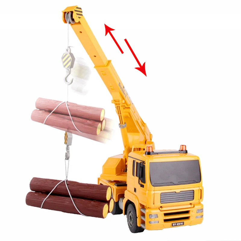 遠隔操作の電気自動車のおもちゃ,1/26 rc,トラック,10インチのCaterpillarクレーン,柔軟なフック,車のリモコン,電気玩具