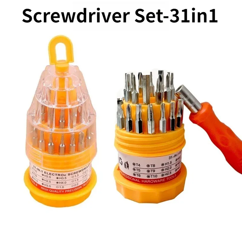31 in 1 Magnetic Screwdriver Set Non-Slip Handle Small Screwdrivers Repair Tool Kit for iPhone iPad Computer Watch - Precision T