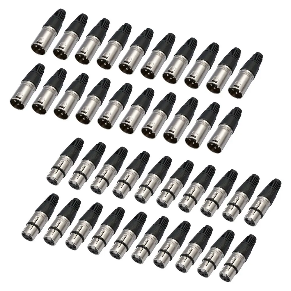 Zinc Alloy XLR 3 Pin Plug Male Female Audio Connector For For Rexlis Pro Studio Mixer Mic Cable DIY Soldering