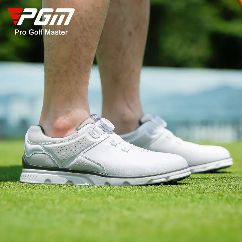 PGM Golf Shoes Men's Quick Lacing Sports Shoes Super Waterproof Anti Slip Nails XZ279