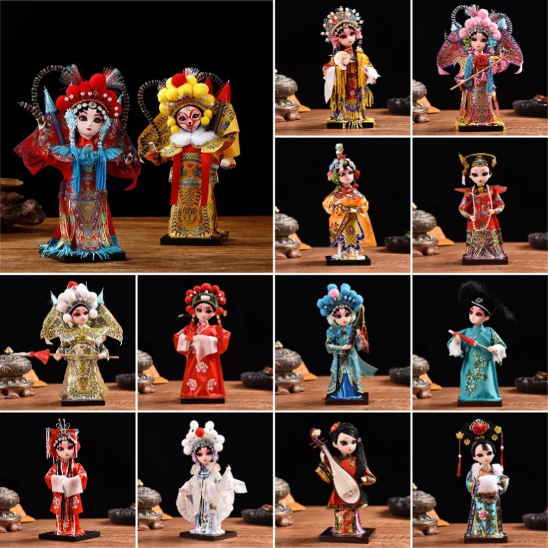 9inch Beijing Opera Figures Characters Ornaments Figurines Mulan Statue Sculpture Miniature Home Room Decor Decoration Gifts