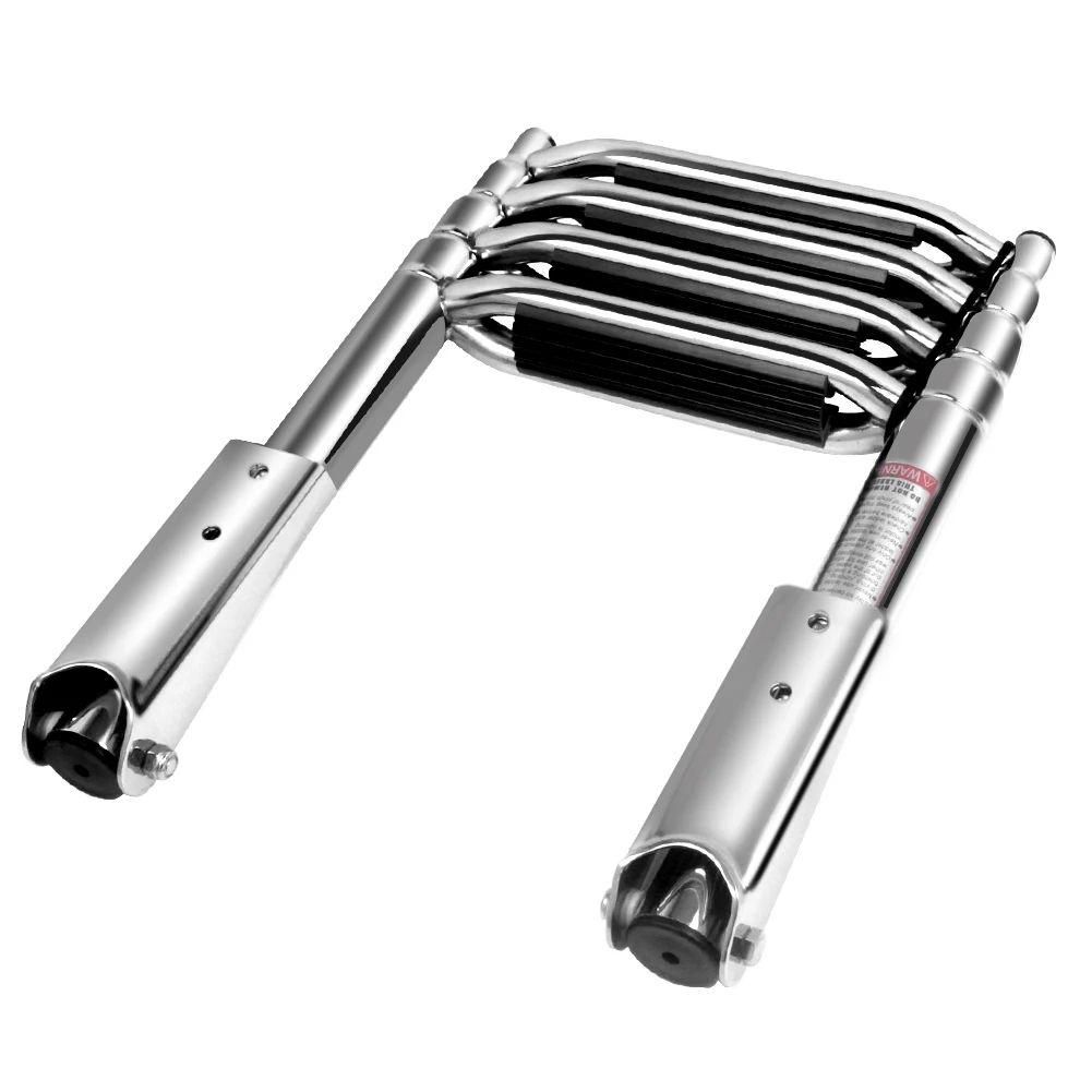 Boat Accessories stainless steel telescope drop ladder with double tube step 4 step marine boat ladder