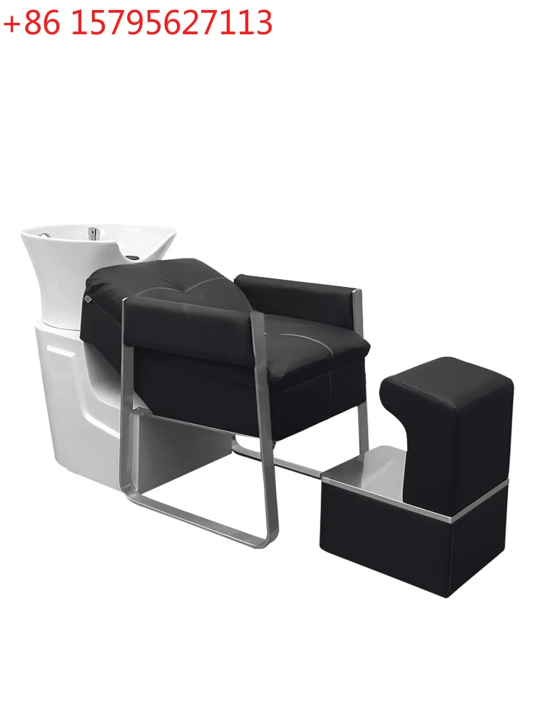 

Lying Half Flushing Bed Light Luxury Shampoo Chair Barber Shop for Hair Salon High-End Hair Salon Shampoo Chair