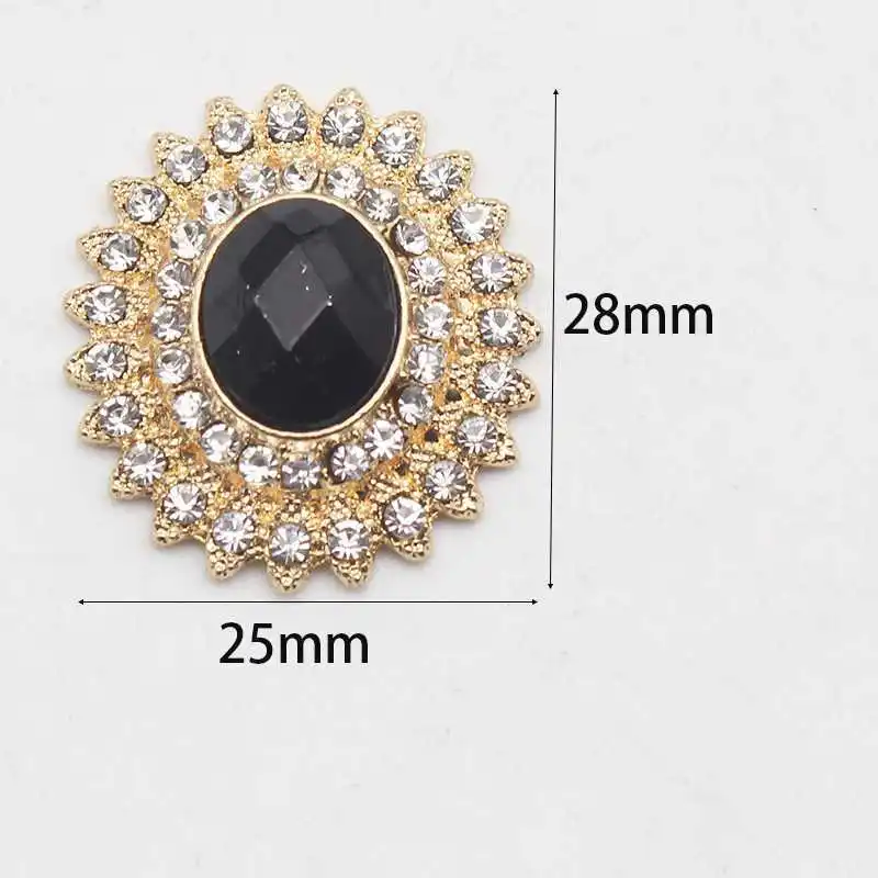 5pcs OFXSHIP Gold Double Layer Rhinestone round Flower Plate Buckle DIY Accessories for Shoes Clothes Bags Hair Decorations