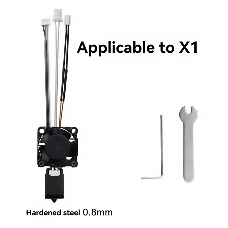 

Комплект Hotend для 3D-принтера Qy-For Bambu Lab X1 с охлаждающим вентилятором, соплами из закаленной стали, улучшенная точность печати 0,8 мм
