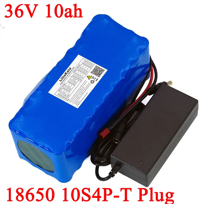 LiitoKala 36V 12AH 10ah Electric Bike batteries Built in 25A BMS Protection Lithium Battery Pack T/XT60 plug With 42V 2A Charger