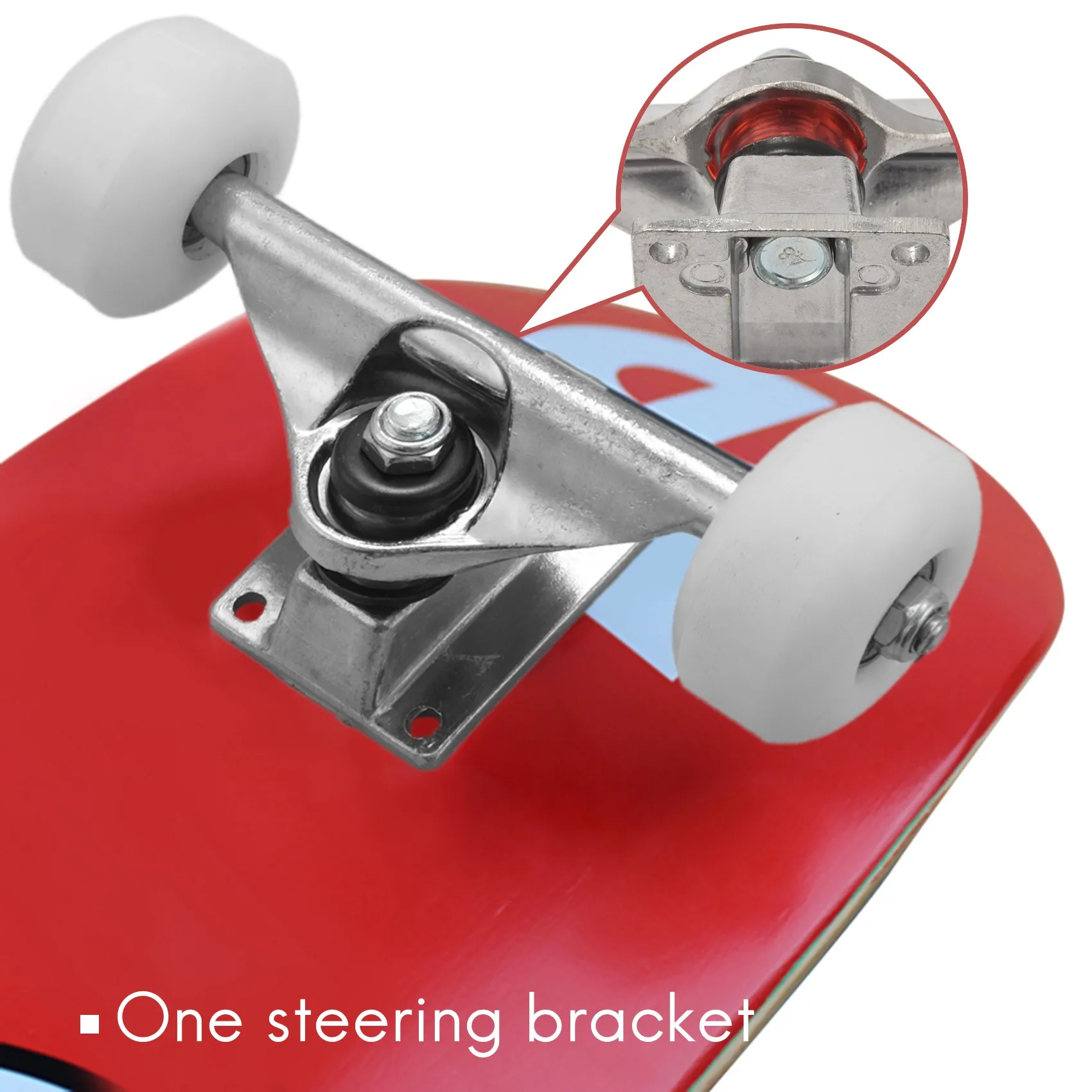 2 Sets Skate Board Wheels Aluminum Alloy Skateboard Trucks Rubber Four-Wheel Longboard Parts Mini Cruiser,Silver