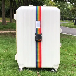 Sac à bagages avec serrure à mot de passe arc-en-ciel, emballage avec sangle, 3 chiffres, 2m