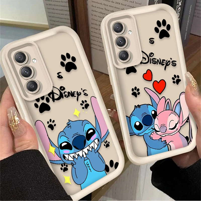 Lovely Disney Stitch Angel Case for Samsung Galaxy A55 A35 A25 A15 A05 A05S 5G A24 A13 A23 A12 A22 A32 A52 A52S A71 A72 A51 4G