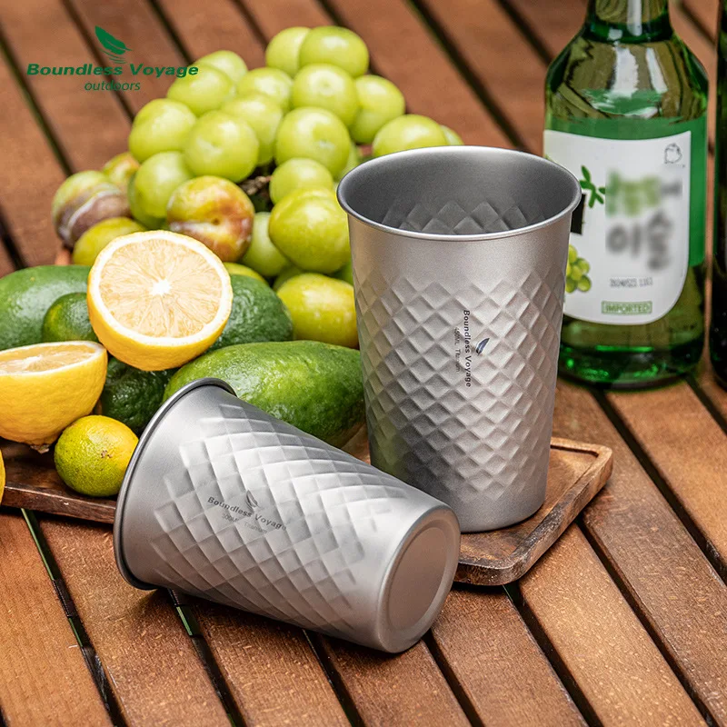 كوب ماء بطبقة واحدة من التيتانيوم النقي، كوب بيرة قهوة محمول للتخييم في الهواء الطلق، A1571 #1