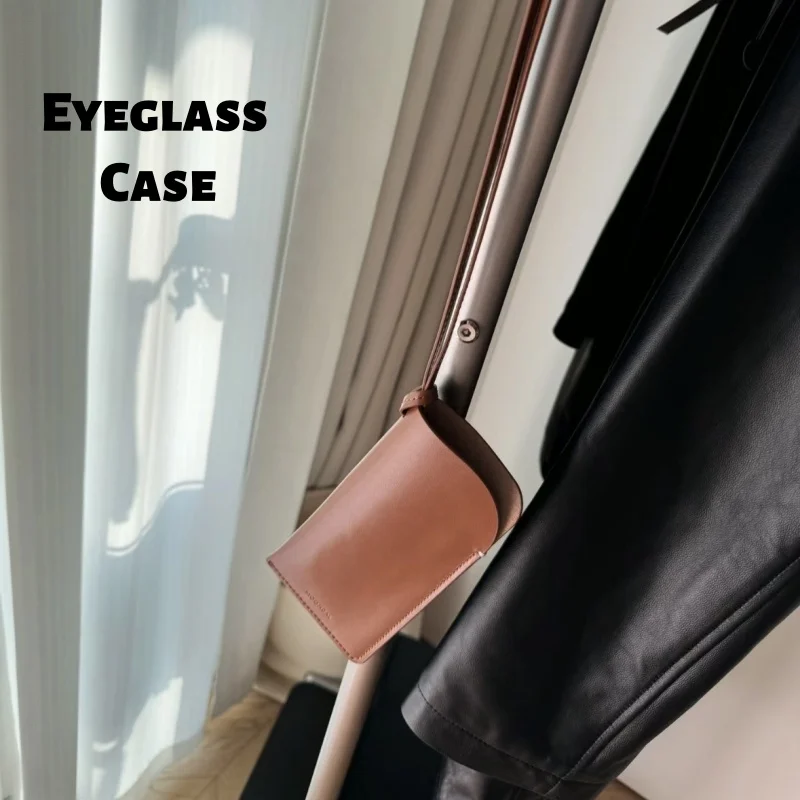 

Leather Strap Eyeglass Case French-Style Eyeglass Case with Strap Sunglasses Case with Neck Strap Necklace Pendant Portable