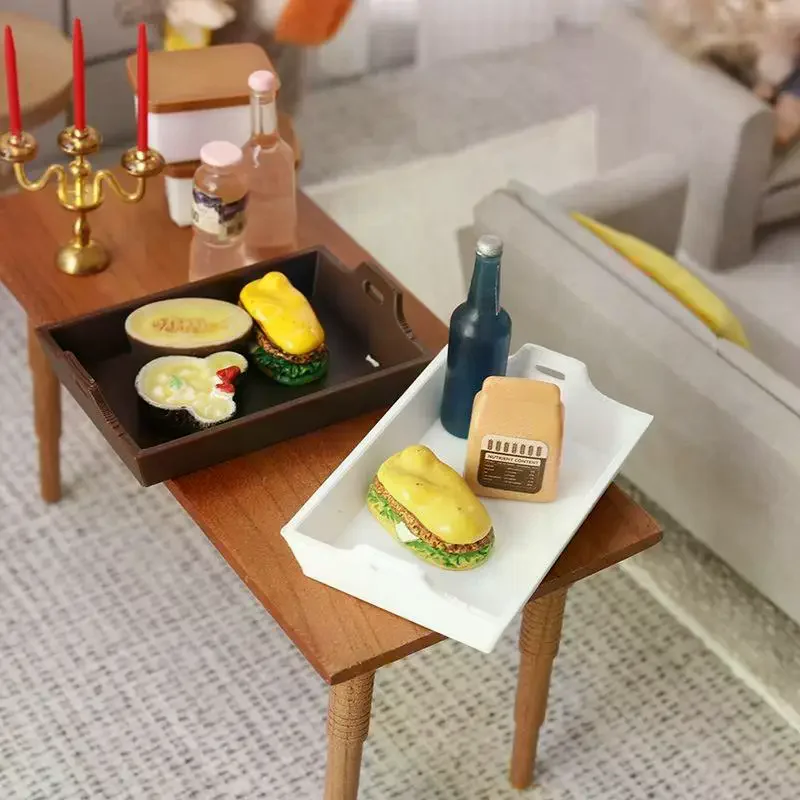 1Pcs 라이프 씬 인형 집 시뮬레이션 가구 모델 액세서리 1:12 스케일 인형 집 디너 플레이트 모델 장식 장난감