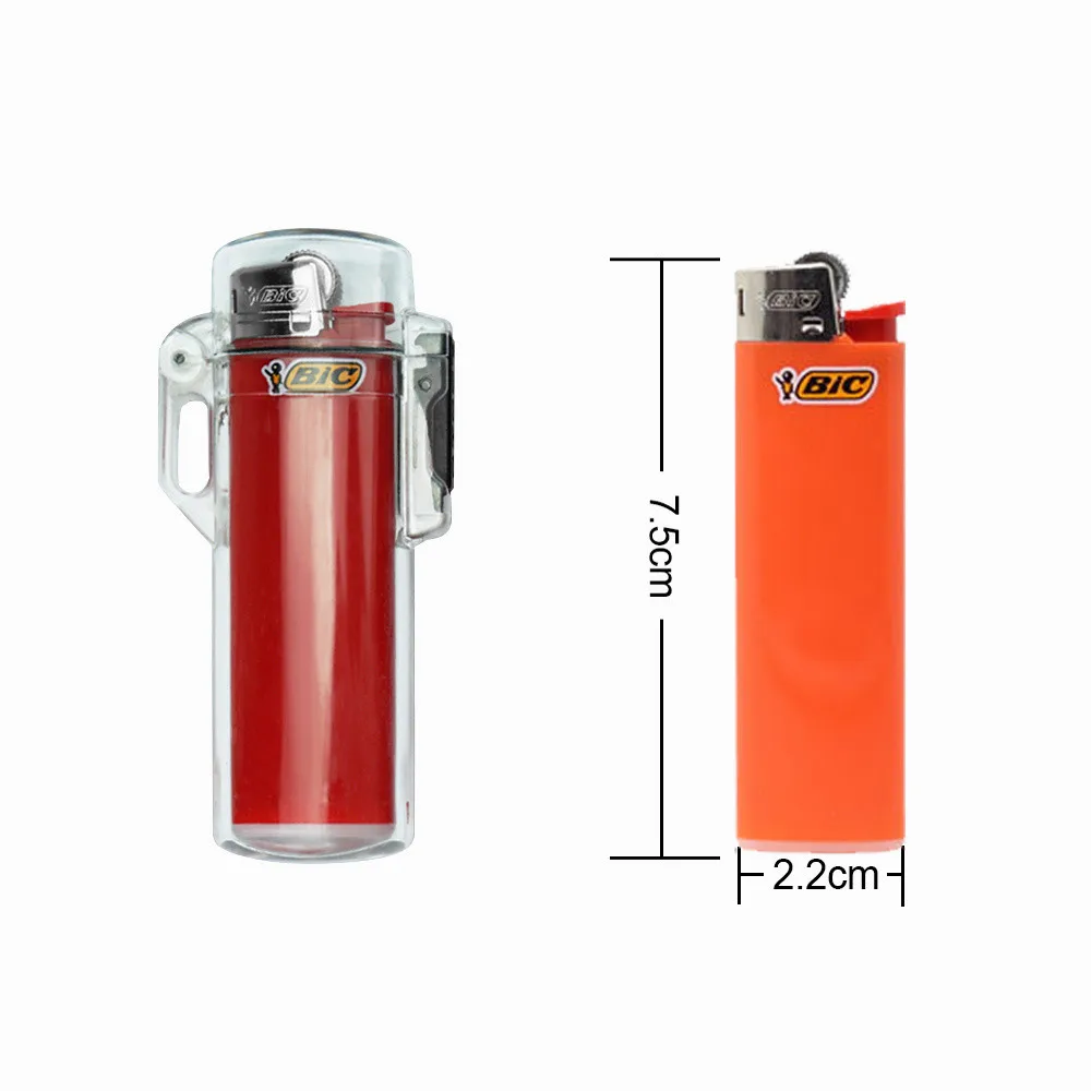 Outdoor Waterproof Plastic Lighter Case Kerosene Oil Lighters Sleeve for BIC J3 Lighter Smoking Accessories Men\'s Gadget Gift