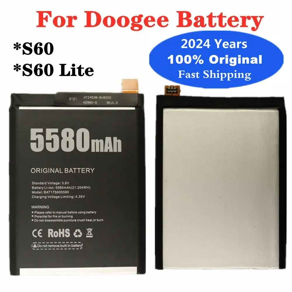 

2024 Years New 100% Original Battery For DOOGEE S60 / S60 Lite BAT17S605580 5580mAh Mobile Phone Battery Bateria