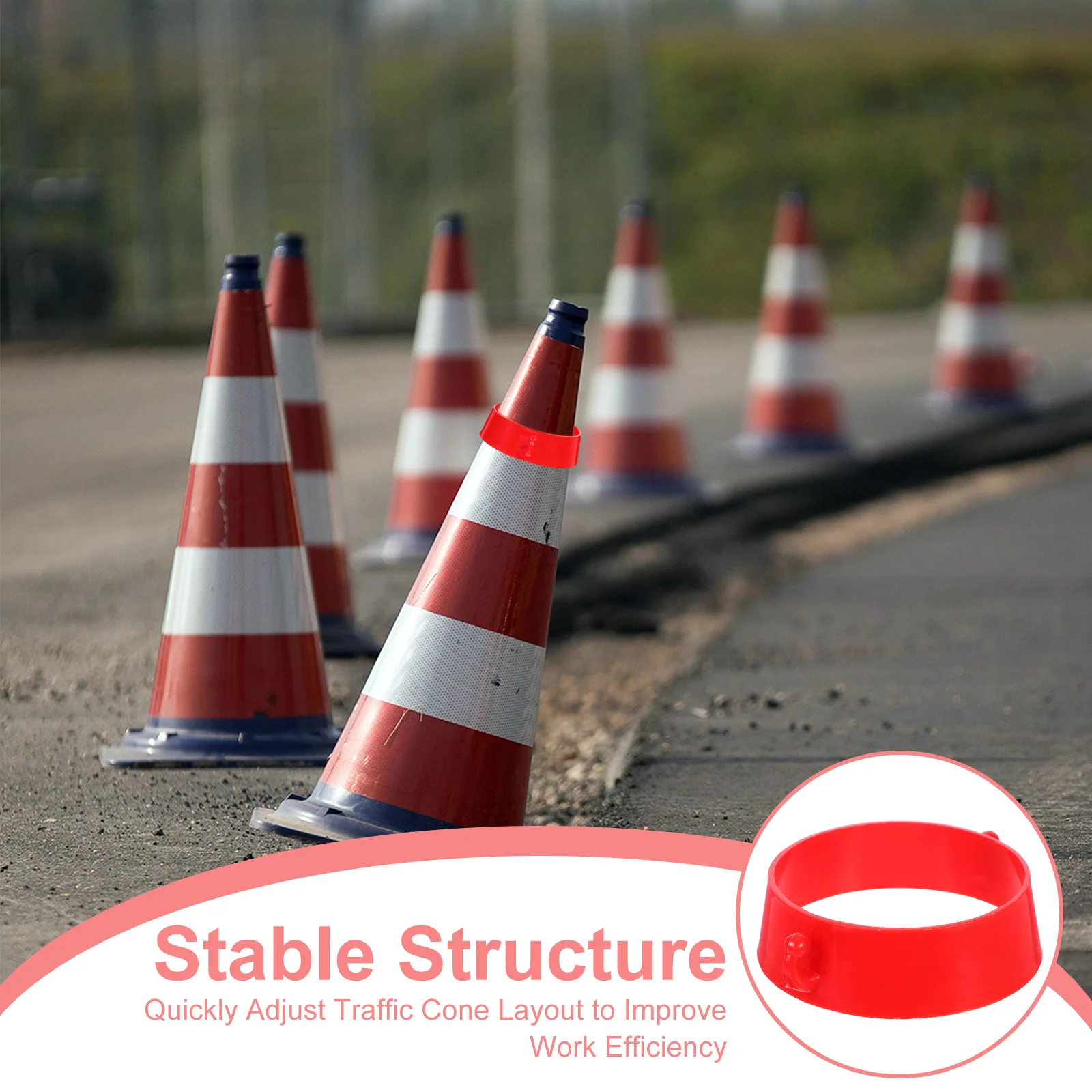 20 stuks plastic kegelbarrière kraagkit sterke grip kettingconnectoren voor buitenverkeersbeheer en parkeerbeheersing