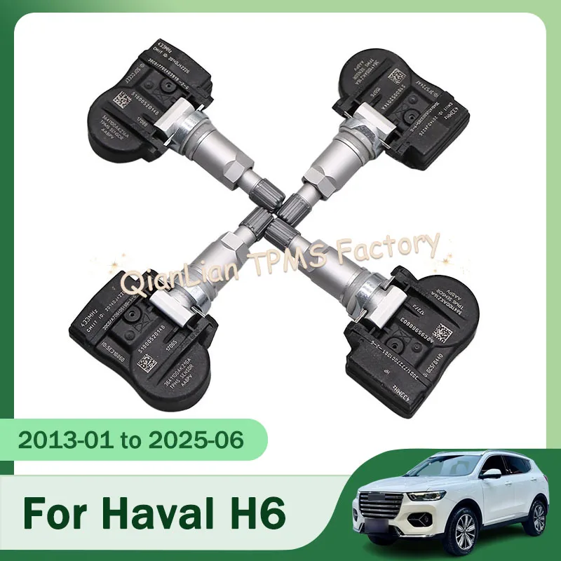 4 Stück TPMS-Sensoren 433MHz 3641100AKZ16A für Haval H6 2013 bis 2025 Auto-Radreifendruckkontrollsystem Ersatzzubehör