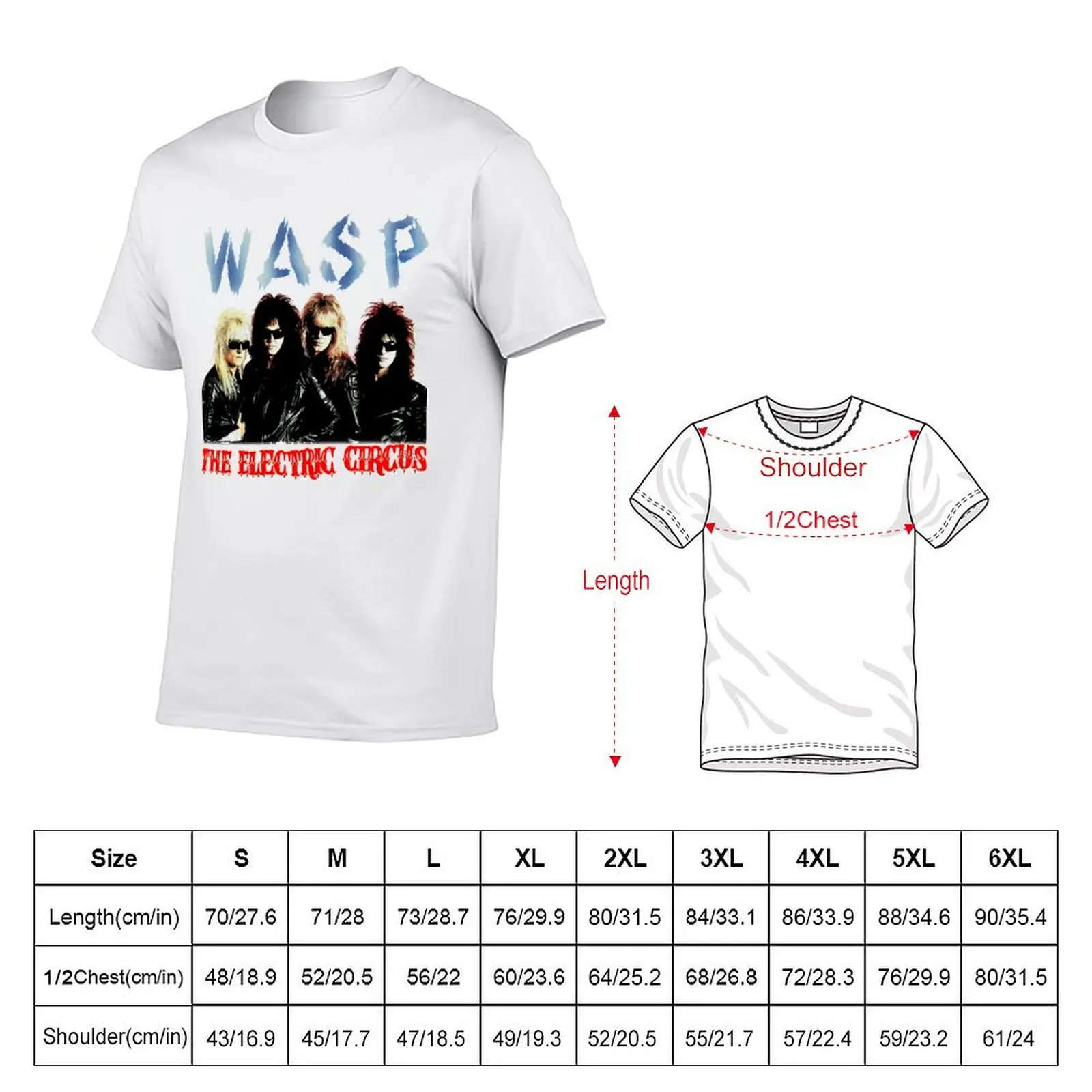 Wasp 1987 the Electric Circus Tour Concert T-Shirt Casual Work Wear T-Shirt