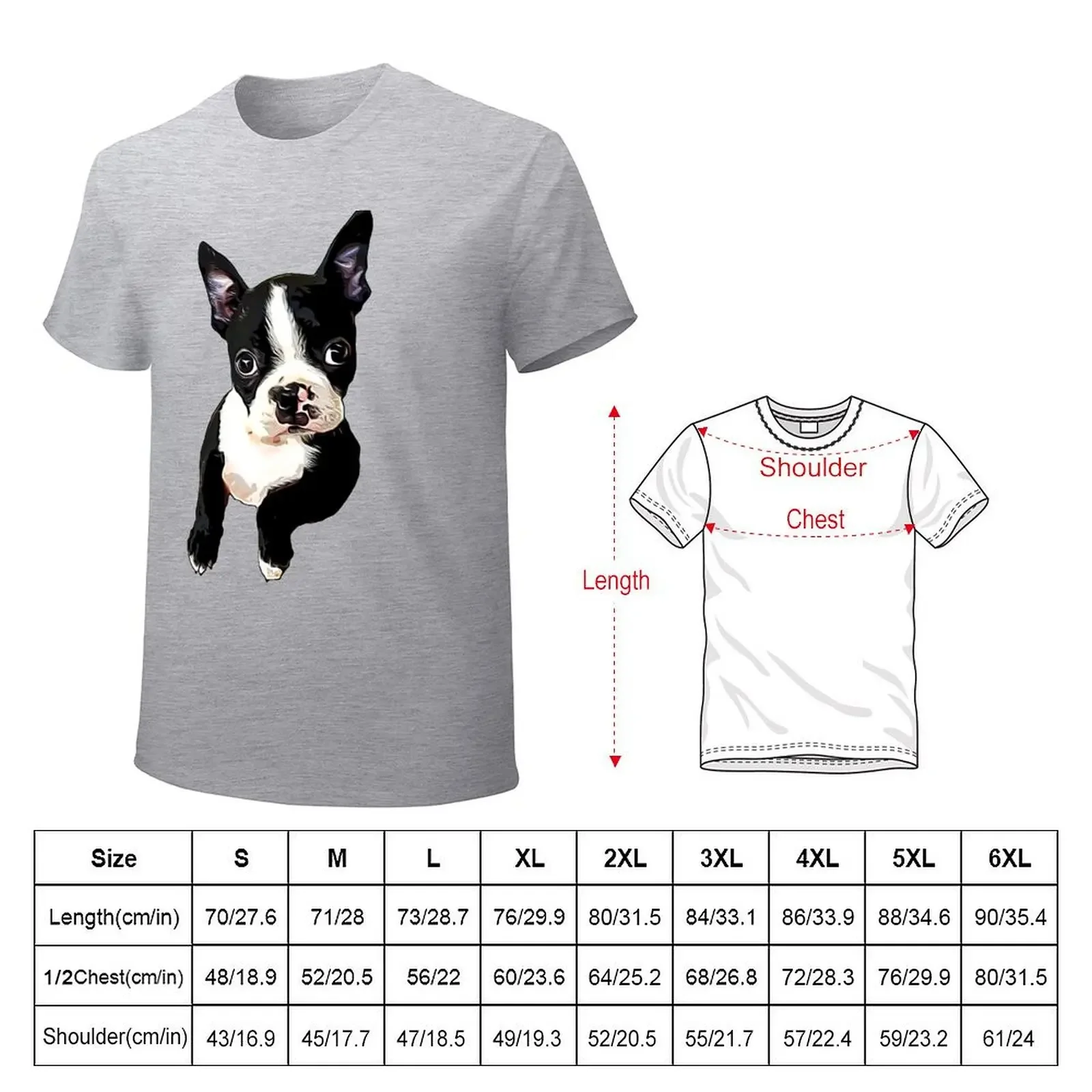 Boston Terrier Cutie T-Shirt korean fashion boys animal print blacks new edition mens plain t shirts