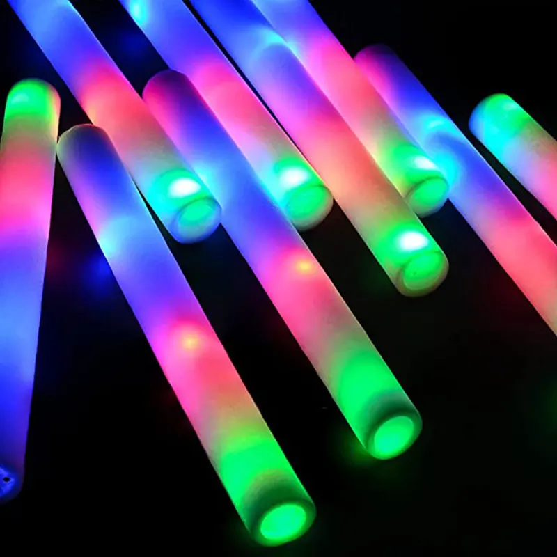 

Foam Glow Sticks for Wedding LED Light Up Foam Sticks Colorful Flashing Sticks Birthday Easter Party Supplies Glow in The Dark