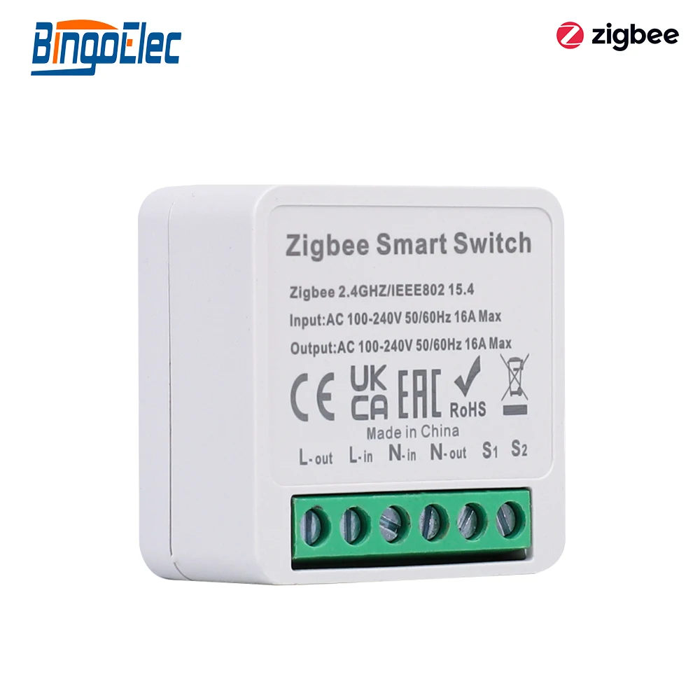 Bingoelec Tuya ZigBee Smart Licht Schalter Relais Modul zigbee Touch Schalter Funktion 1/2/3/4gang Glas Panels EU Wand Smart Buchse Teile 6