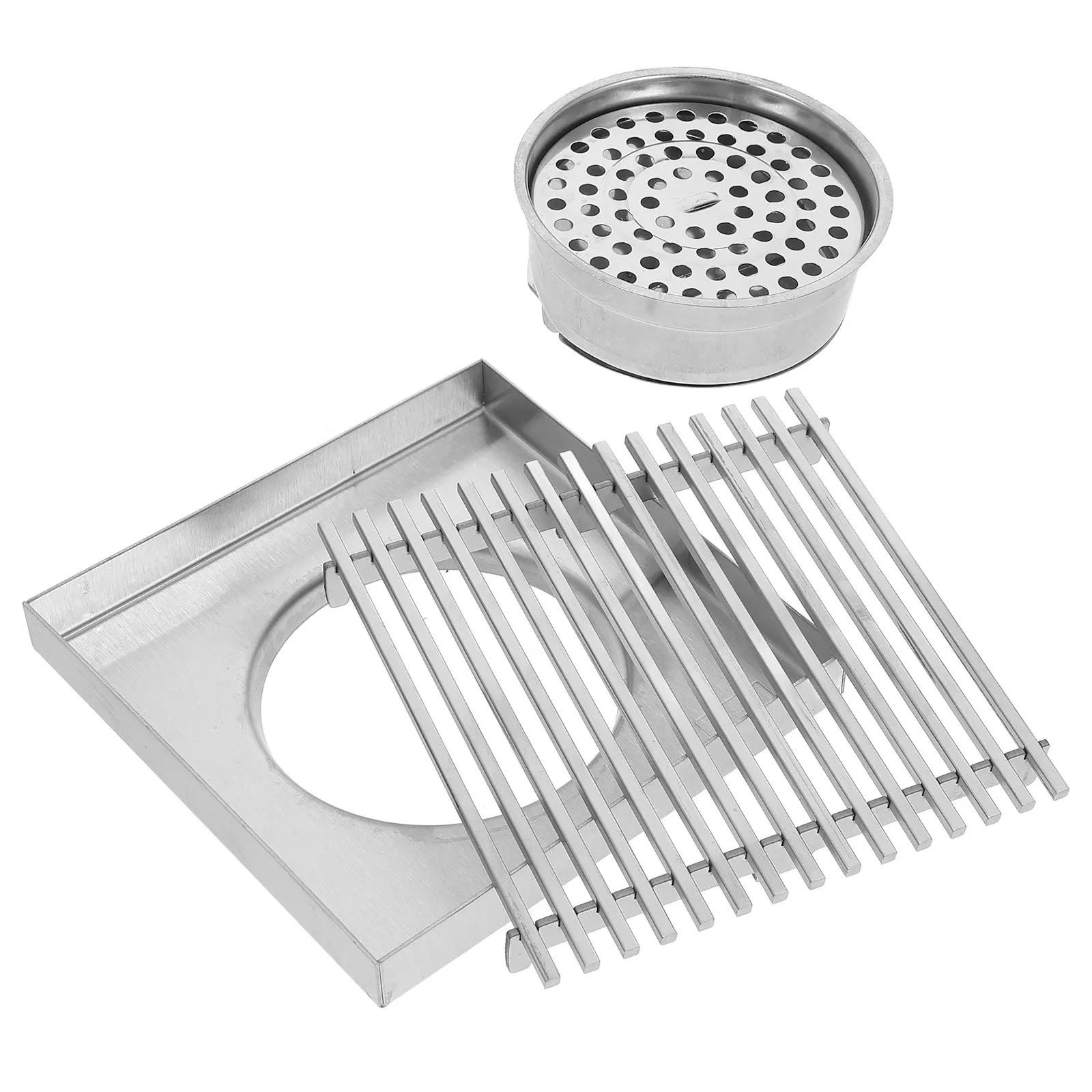 

Heavy Duty Stainless Steel Outdoor Drain Grate Large Diameter Solid Strip Design for Garden Patio Landscaping Floor Drain Covers