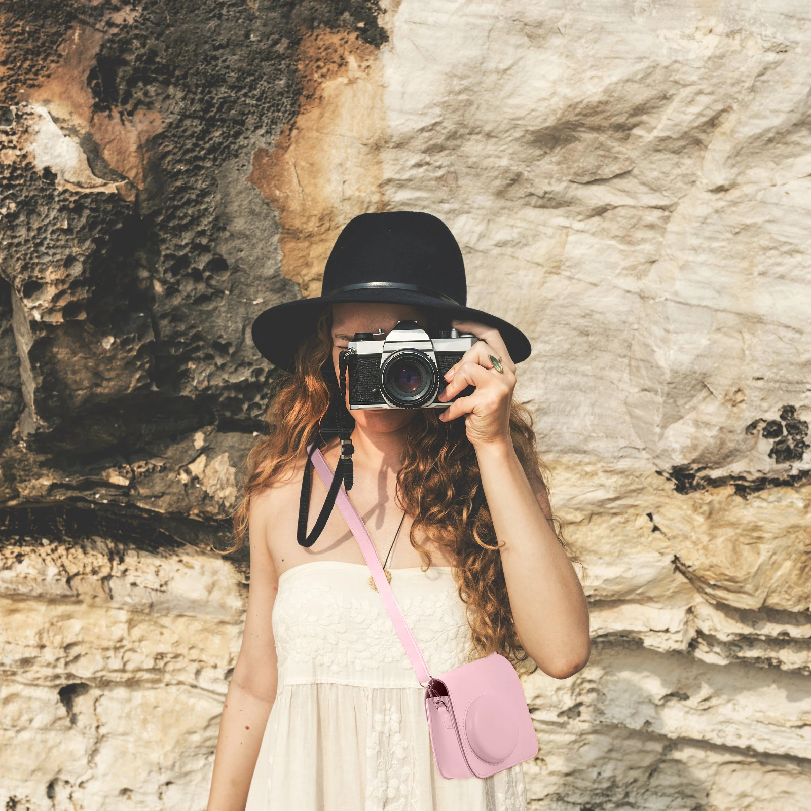 

Pu Case Bag Mini 7+ Instant Film With Adjustable Strap Protective Pouch Dustproof Scratch Resistant