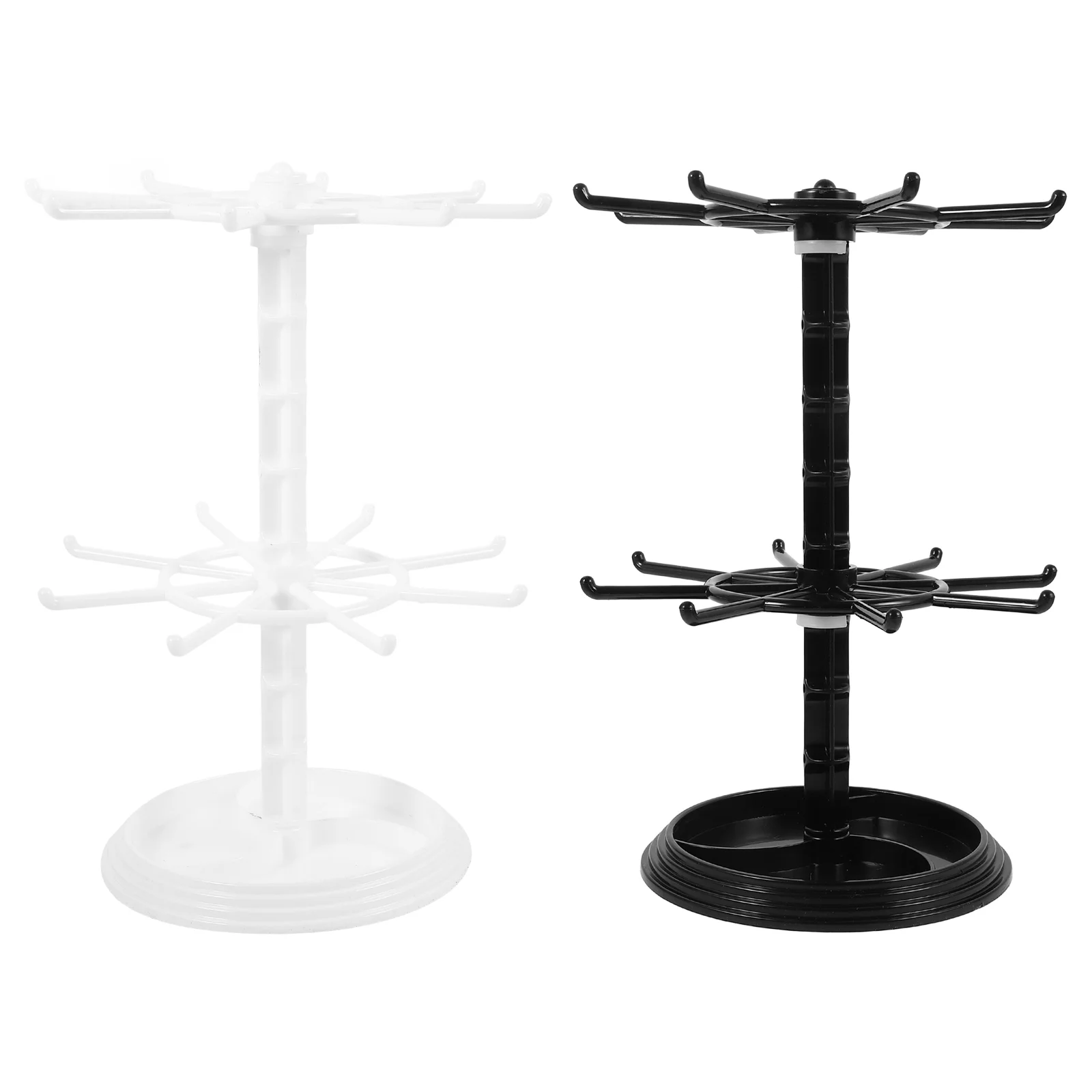 2 Pcs Display Case Rotating Stand Necklace Organizer Jewelry Showing Earring Holder Bracelet Travel