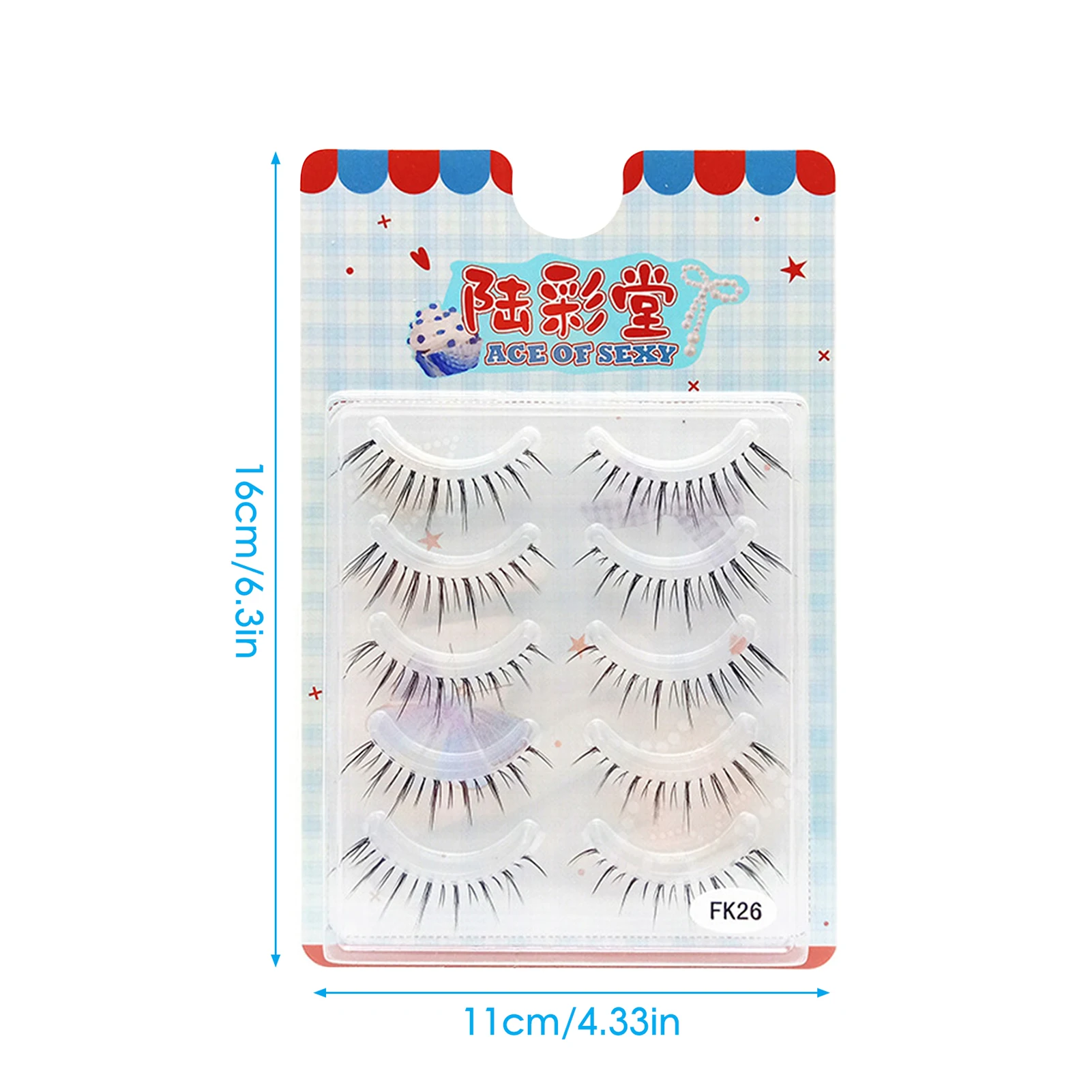 Cílios postiços de banda transparente estilo coreano cílios de tira de aparência natural 6-12mm comprimento misto c onda cílios de fibra preta