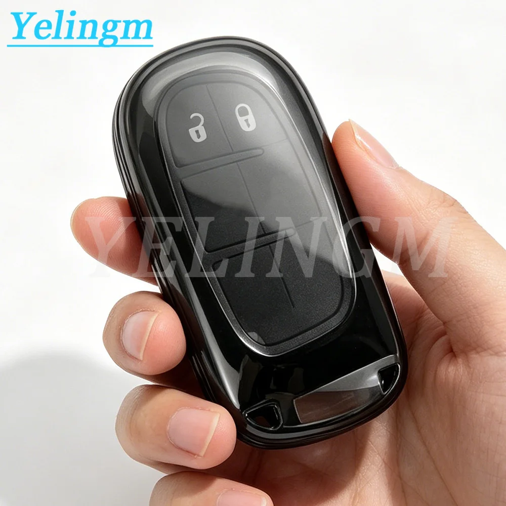 Schlüsselhülle für Jeep Renegade Compass Grand Cherokee für Chrysler 300C Wrangler Dodge TPU Autoschlüssel-Fernbedienungsgehäuse Schlüsselschutz.
