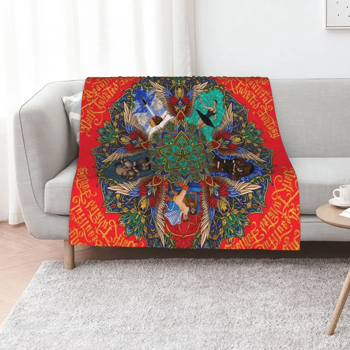 My Beautiful Dark Twisted Fantasy Mandala Throw Blanket Softest Sleeping Bag Sofa Throw Travel Blankets