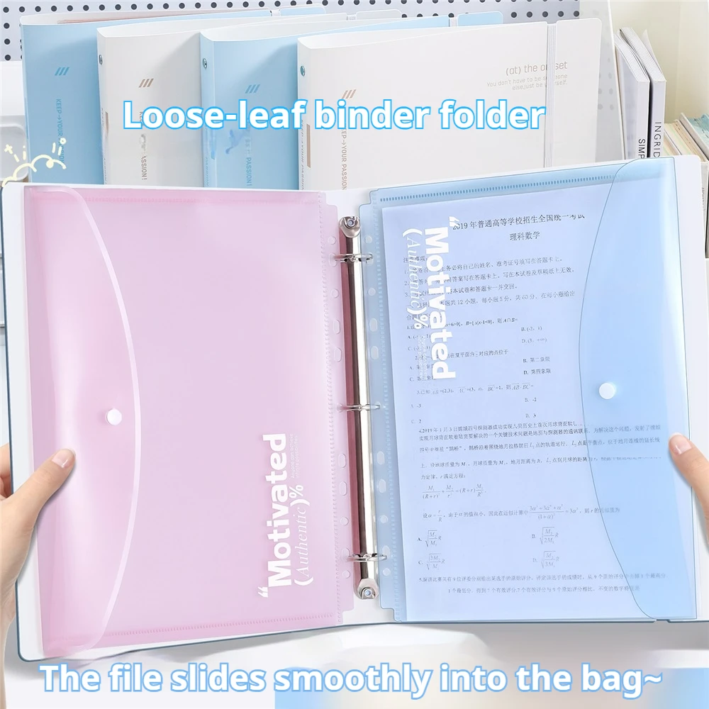 Large Capacity 3-Ring Binder with Pockets for A4 Paper,Holds 220 Sheet Presentation Folder for School Office(12.4x10.43 Inch)