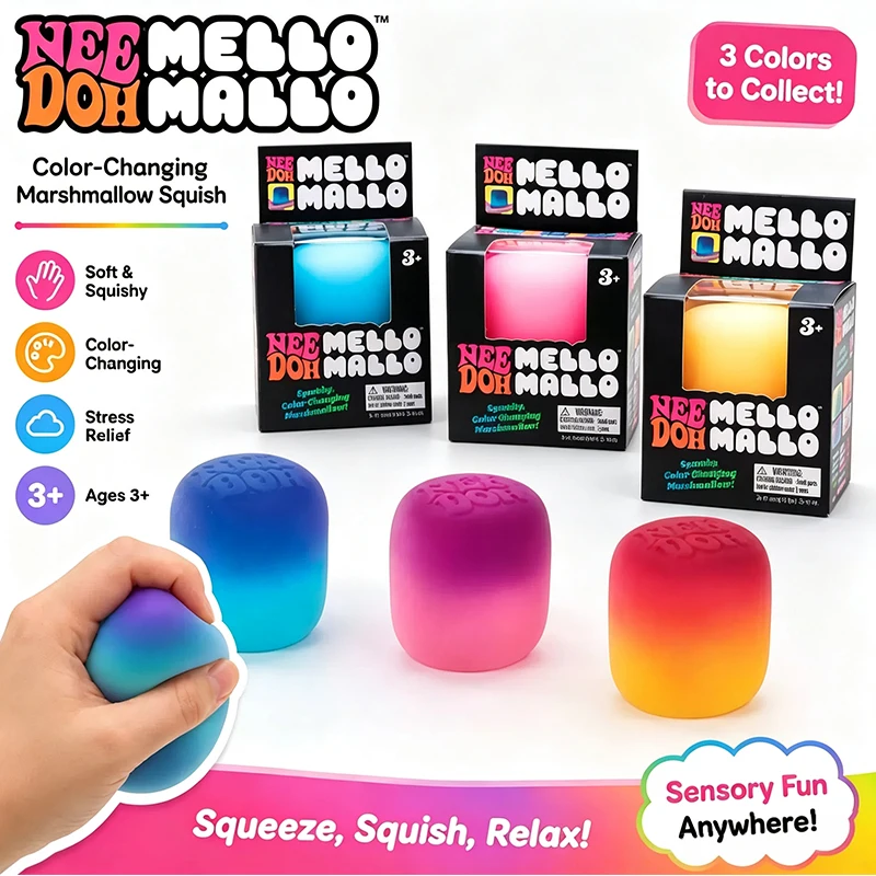 1-3PCS Color Changing Mallo Squishy Toy Soft Marshmallow Squeeze Fidget Ball Stress Relief Toy Adults Kids Sensory Play Favors image 3