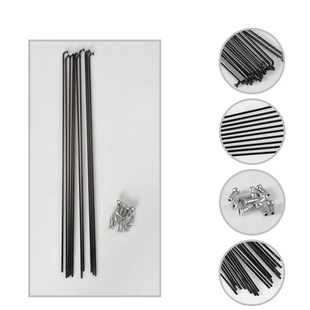 24pcs Bicycle Spoke 255MM 275MM 289MM MTB Bike Steel SPOKES AND NIPPLES For Rim Size 27.5 / 26 / 29 Inch Bikes