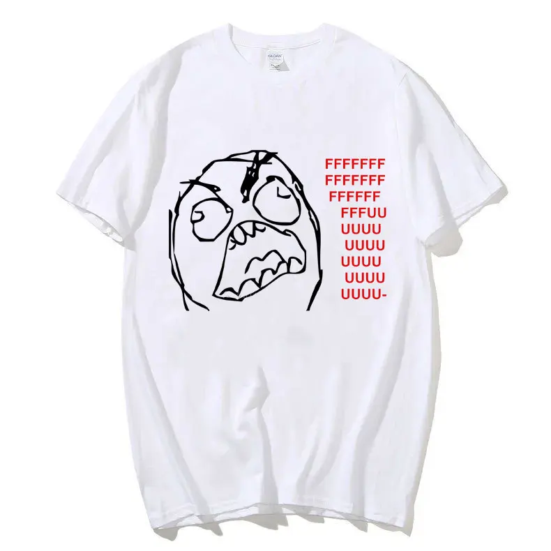 Rage Guy Funny Meme Tshirt Male Fashion Brand T-shirt Men Women Casual Oversized Pure Cotton Tees Unsiex Vintage Short Sleeve