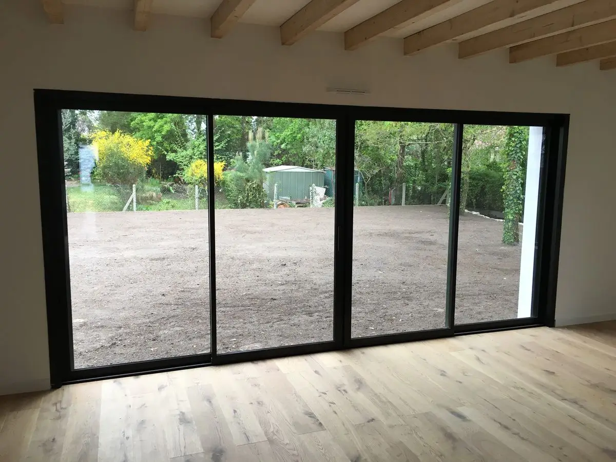 

DN Sliding Door Full Vision Custom Design Sun Room Double Glazed Door Aluminum Frame Tempered Glass Balcony Patio Sliding Doors